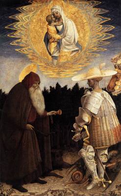 artmastered:  Pisanello, Apparition of the Virgin to Saints Anthony