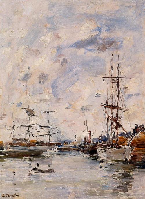 eugene-boudin: The Deauville Basin, 1894, Eugene Boudin Medium: