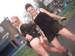 chavslutsandslags:  Two Filthy Looking Skanks!