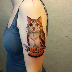 swahilibobs:  Cat owl by Ion @ionrosgrim http://ift.tt/17MwGo9