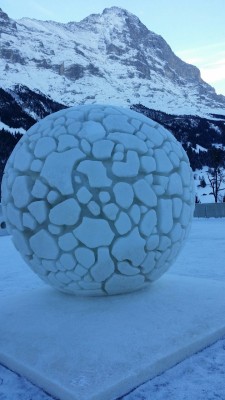 hippieseurope:  Ice sculpture..with Mt.Eiger in the back. Photo