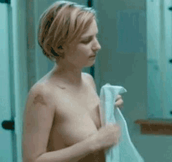 starprivate:  Faye Marsay is topless masturbating her bath towel