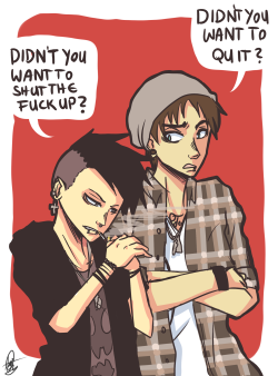 kasai-arts:  dumb modern ereri doodlecloths based on this