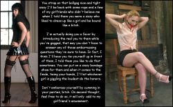 womansbitch: Get your gag on sissy because I’m returning with ropes and girls who want to watch you tie yourself up  