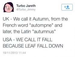 wetwasteofagirl:  acepalindrome:  Actually, ‘fall’ has its