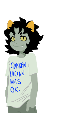 and shes transparent! you can have nepeta be indifferent to anime