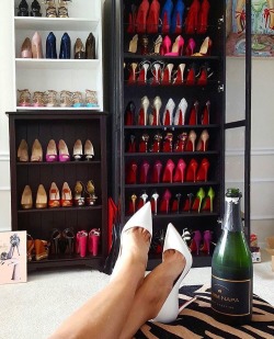 A portion of the East Wall of My shoe closet.  Is it wrong that