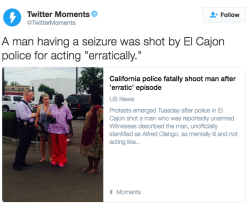 thatblueink:  the-movemnt:  El Cajon police kill 30-year-old black man Alfred Olango Police in El Cajon, California, fatally shot 30-year-old black man Alfred Olango who some witnesses said was unarmed, had mental disabilities, and had his hands up in