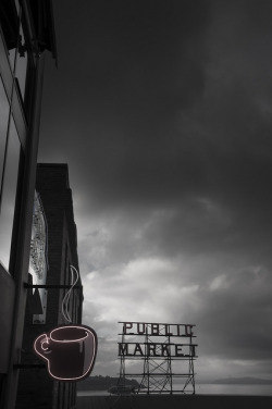 rain-storms:  seattle: pike place market by William Dunigan on