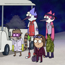 Can you guess what Mordecai and the gang are dressed up as? 
