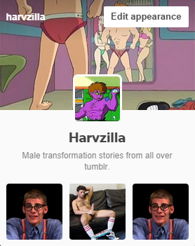 harvzilla:  Harvzilla- Male Transformation Blog. Just a place I can reblog all the male transformation stuff I come across. And to start with a place to re-gather all the hootie-who stuff that was lost with the blogs sudden deletion. 