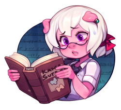 cyancapsule:Emelie doin’ some light reading!Support me on Patreon