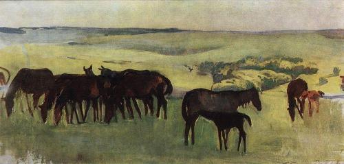 zinaida-serebriakova:  A herd of horses, 1909, Zinaida Serebriakova