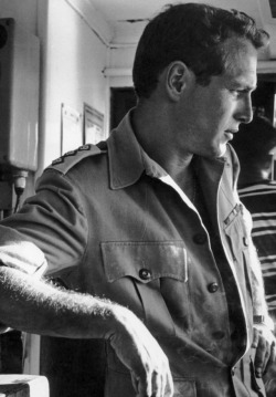 ladybegood:Paul Newman photographed by Leo Fuchs during the filming