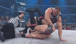 rwfan11:  Austin Aries gets his trunks pulled by Bully Ray …Bubba