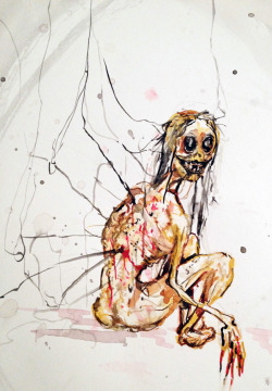 unexplained-events:  These creepy watercolor paintings will keep