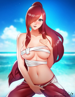 pinkladymage:  Erza Scarlet from Fairy Tail =^ - ^= She is taking