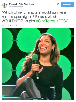 bacon-dragon:  existingcharactersdiehorribly:Gina Torres at Emerald