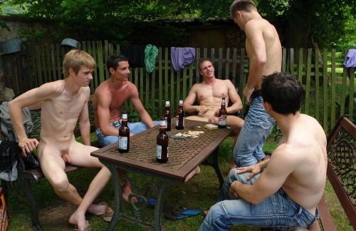 embarrassedboys:  It wasn’t so much the nudity that bothered him, it was the losing… he was sure they had cheated… all of them, conspired to get him like this, just waiting to see if he would pop a little boy boner at all the buff shirtless men