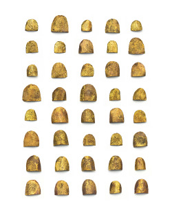 Gold finger and toe nail covers from the ancient Egyptian tomb
