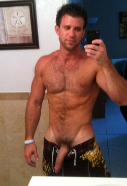 hairymonsters:  Men in board shorts. 