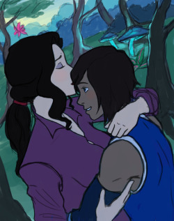 calmorrison:  forehead kisses from asami on a magical evening