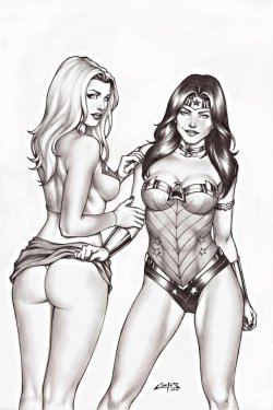   SUPERGIRL AND WONDER WOMAN !!! by carlosbragaART80  