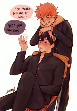 noranb-artstuffs:  In which Hinata is not scared of Kags anymore