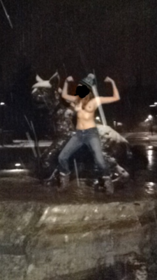 horny-as-ever:  Naked in front of the bobcat in honor of the
