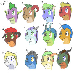 Dragon head designs and color combos.  This is the result of