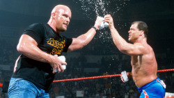 fishbulbsuplex:  Stone Cold Steve Austin and Kurt Angle  Attitude