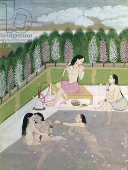 lilit69:Girls Bathing, Pahari Style, Kangra School, Himachel