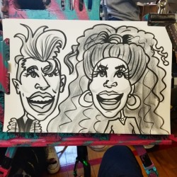Doing caricatures at the Black Market in Cambridge, MA!  Just