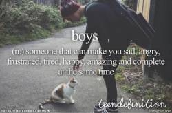 teendefinitionblog:  boys: someone that can make you sad, angry,