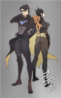kawao-p:  Nightwing and Batgirl - YJ : Invasion 