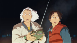 gorillaprutt:  Ghibli Back to the Future scene redraw! Happy