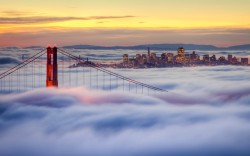 Blurring the lines (fog engulfs the Golden Gate Bridge in San