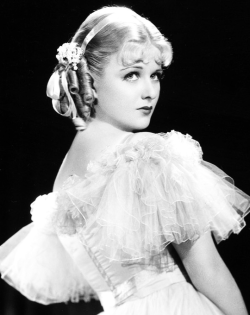 deforest: Joan Bennett wearing a bouffant hoop skirt costume