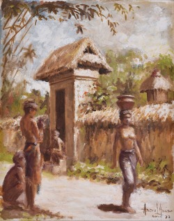 A Balinese Village, by Abdul Aziz, via  Christies   