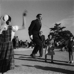 Salvador Dali jumping rope, 1960.