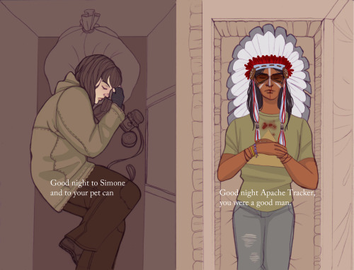 kittenesque:  nazi-nurse:  Written by Teripops  Secret police design by Rhobi  (the one I originally reblogged didn’t have the artist’s comment on it, so…) The Apache Tracker one made me kind of sad, but this is still beautiful 