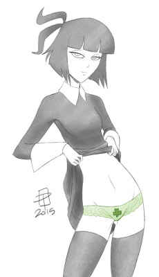 pinupsushi:  A sort of follow-up sketch to SLB’s pic showing