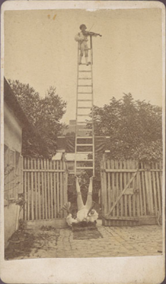  ca. 1870-90s, [carte de visite portrait of two acrobat musicians