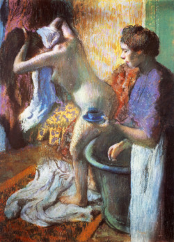 artist-degas: The Cup of Tea (Breakfast after Bathing), 1883,