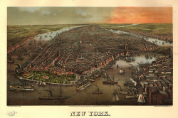 structuredenoir:  Bird’s-eye view of New York with Battery