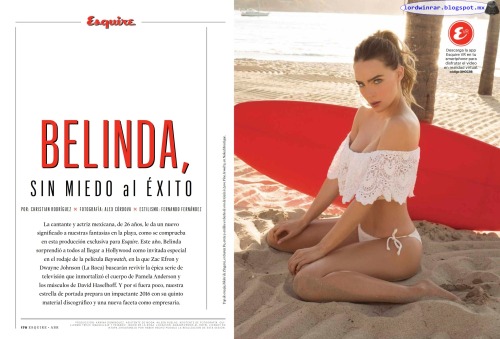   Belinda - Esquire Mexico Abril 2016 (17 Fotos HQ)Belinda semi desnuda en la revista Esquire Mexico Abril 2016. La cantante y actriz mexicana, de 26 aÃ±os, le da un nuevo significado a nuestras fantasias en la playa, como se comprueba en esta produccion