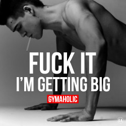 gymaaholic:  Fuck it ! I’m getting big ! http://www.gymaholic.co/workouts