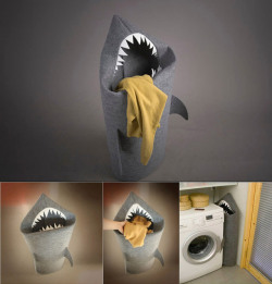 risasinmas:  Cesta-tiburón para la ropa sucia