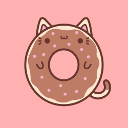 tinyclaybakery:  Another donut cat. With chocolate sauce and