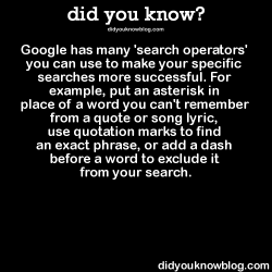 did-you-kno: Google has many ‘search operators’ you can use